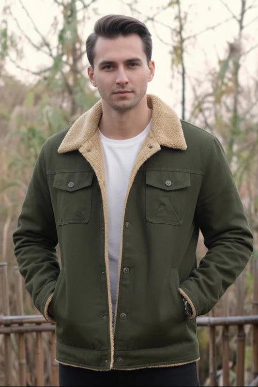 Trucker Furr Jacket - Olive
